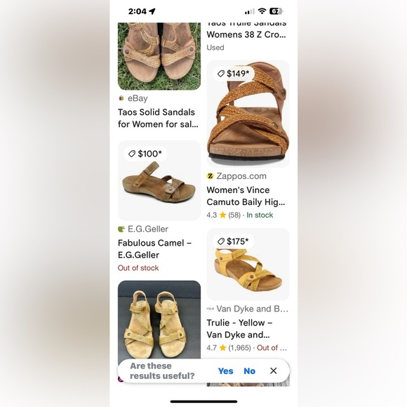 Taos Fabulous Slide with Cork Wedge Heel Size 7- 7.5 Sandals Tan Leather - Picture 2 of 11